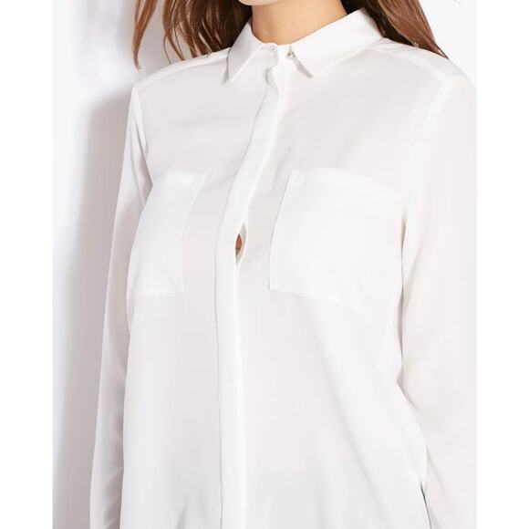Topshop Pocket Detail Button Down Shirt in White - Picture 2 of 13